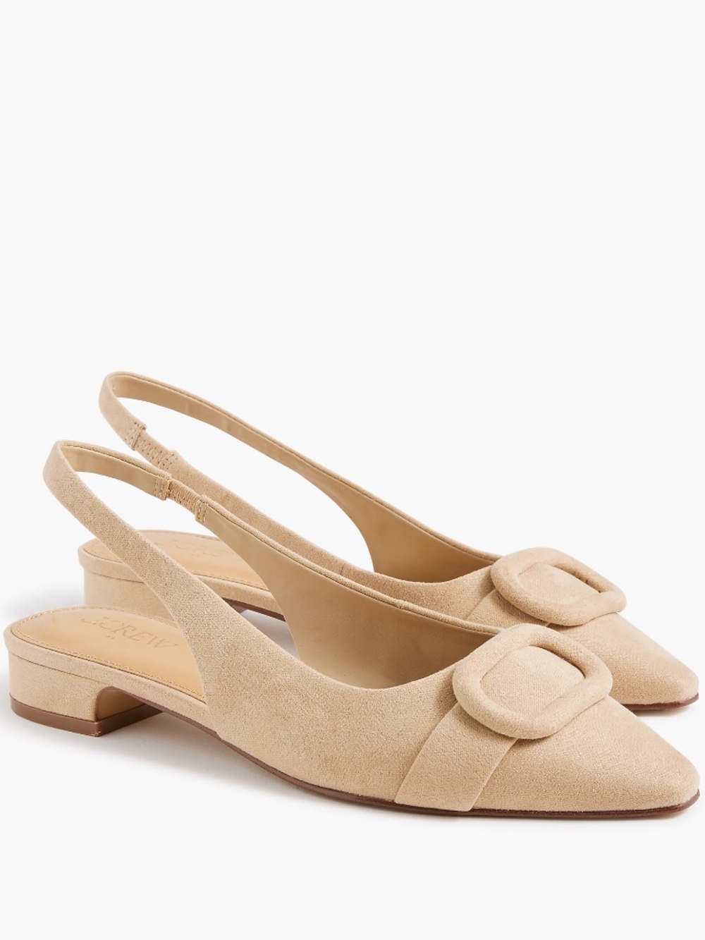 NWT J.Crew Factory  Faux-suede Buckle Slingback Flats